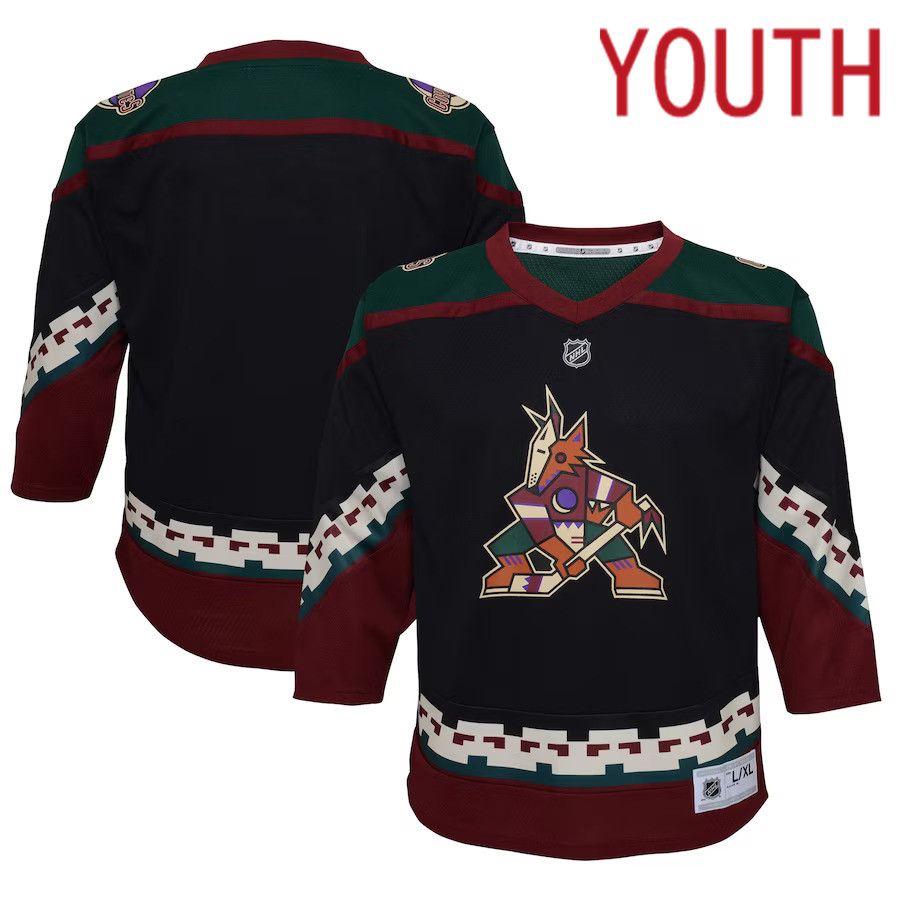 Youth Arizona Coyotes Black Home Replica NHL Jersey->calgary flames->NHL Jersey